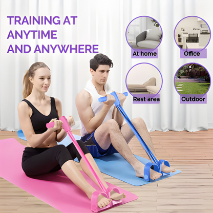 BandTrainer 1+1 GRATIS: Elastisk Let-At-Bære Fitness Pedal Båndtræner