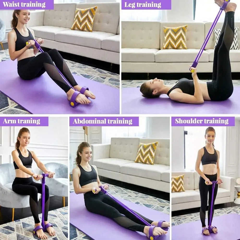 BandTrainer 1+1 GRATIS: Elastisk Let-At-Bære Fitness Pedal Båndtræner