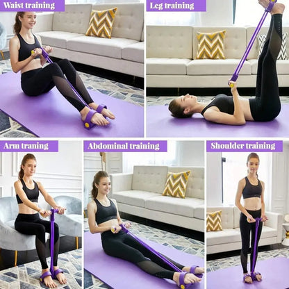 BandTrainer 1+1 GRATIS: Elastisk Let-At-Bære Fitness Pedal Båndtræner