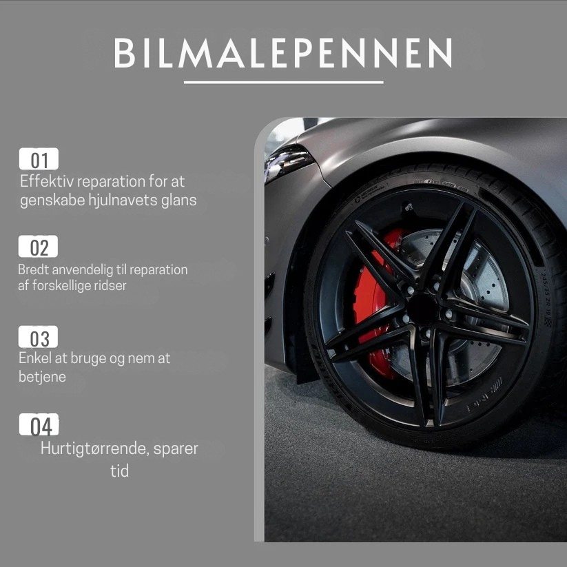 ✨ 50 % RABAT! 🚗 Magisk Fælgreparationspen – Reparer ridser på dine fælge på få minutter – Holdbar og drypfri formel 🛠️