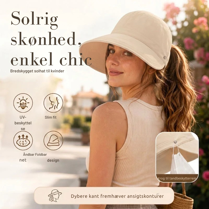 ☀️ 50 % RABAT! 👒 Solhat med hestehaleåbning – Åndbar, UPF 50+ og justerbar pasform. Perfekt til løb, stranden og alle former for udendørs aktiviteter. 🏃‍♀️