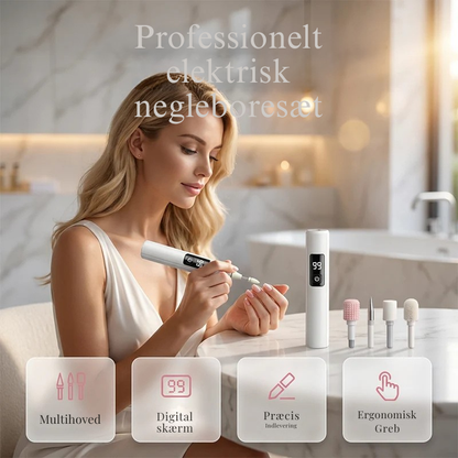 💅✨ 50 % RABAT! Professionel elektrisk neglefil – Gør det nemt at file og forme selv tykke negle. Med digitalt display, 99 hastighedsindstillinger og flere udskiftelige slibehoveder får du professionelle resultater – direkte hjemmefra! 🌟💎