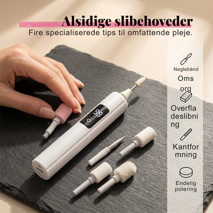 💅✨ 50 % RABAT! Professionel elektrisk neglefil – Gør det nemt at file og forme selv tykke negle. Med digitalt display, 99 hastighedsindstillinger og flere udskiftelige slibehoveder får du professionelle resultater – direkte hjemmefra! 🌟💎