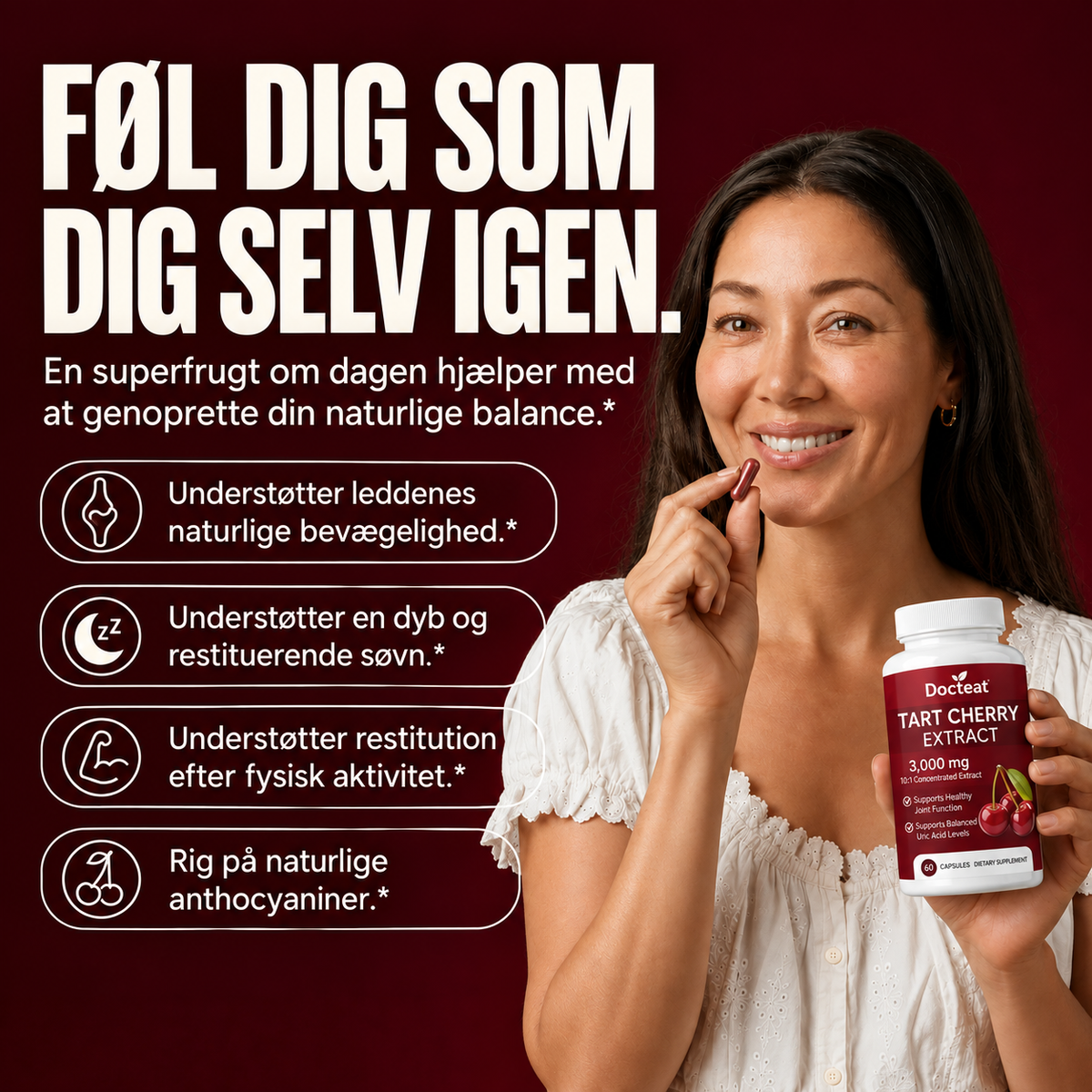 Docteat – Kapsler med ekstrakt af surkirsebær